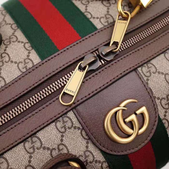 Gucci GG Unisex Ophidia GG Large Carry-On Duffle in Beige/Ebony GG Supreme Canvas