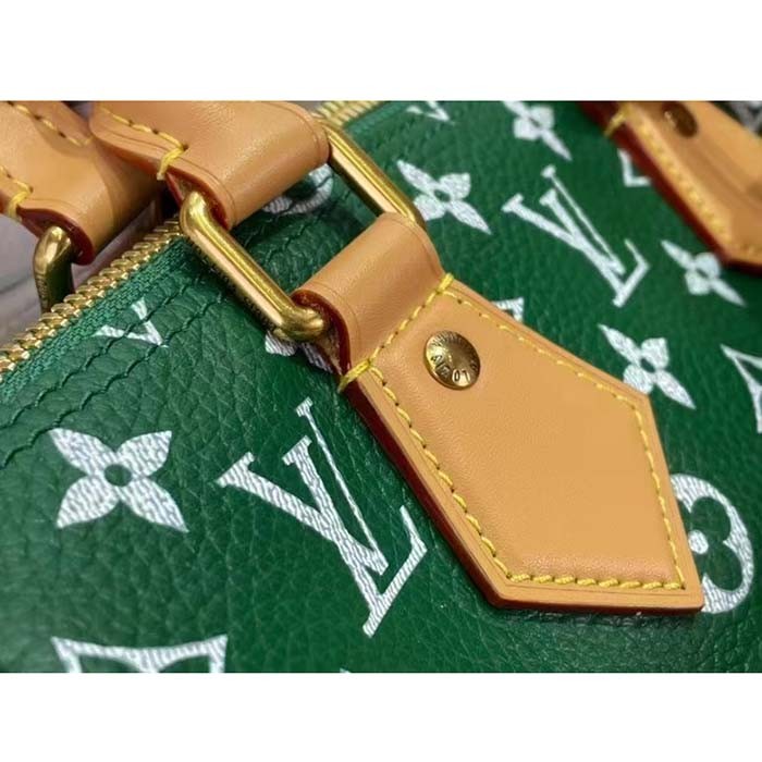 Louis Vuitton LV Unisex Speedy P9 Bandoulière 25 Green Soft Calfskin Natural Cowhide-Leather
