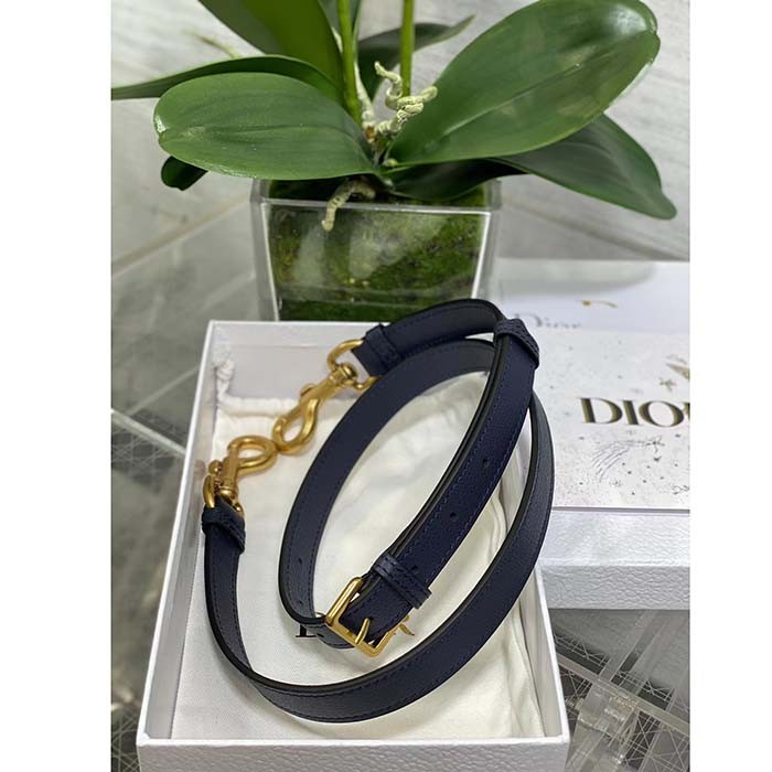 Dior Women Saddle Bag Strap Blue Dior Oblique Jacquard CD Signature Interior Back Pocket