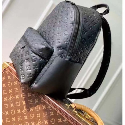 Louis Vuitton LV Unisex Discovery Backpack Black Calf Leather Cowhide Double Zip