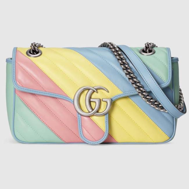 Gucci Women GG Marmont Small Shoulder Bag Matelassé Chevron Leather
