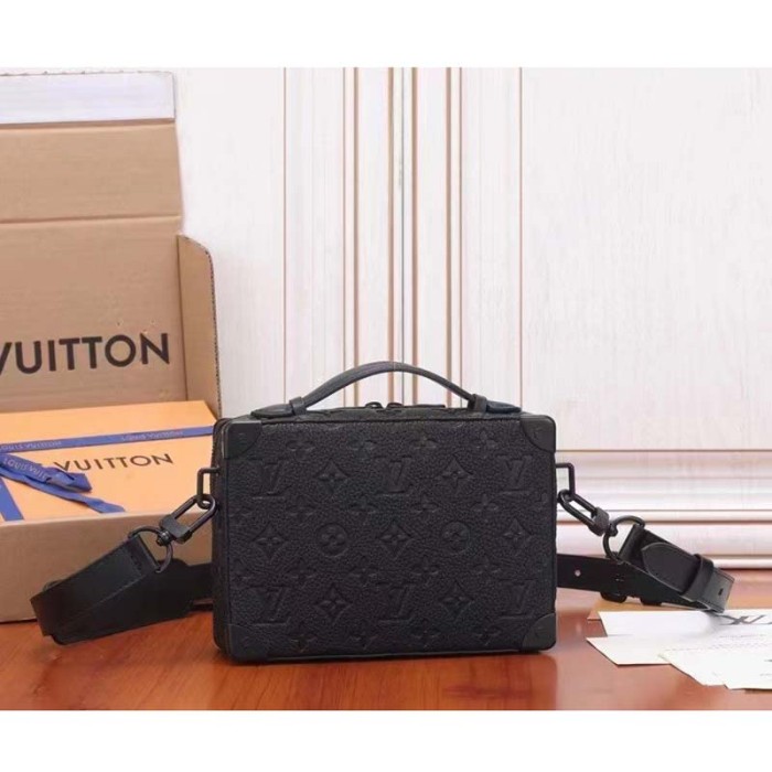 Louis Vuitton LV Unisex Handle Soft Trunk Black Taurillon Monogram Calf Leather