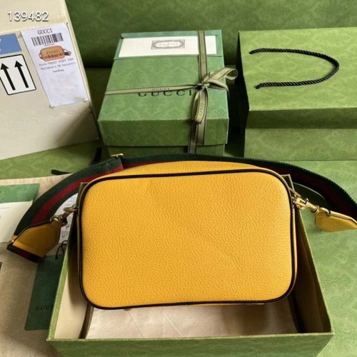 Gucci Unisex Adidas x Gucci Small Shoulder Bag Yellow Leather Interlocking G