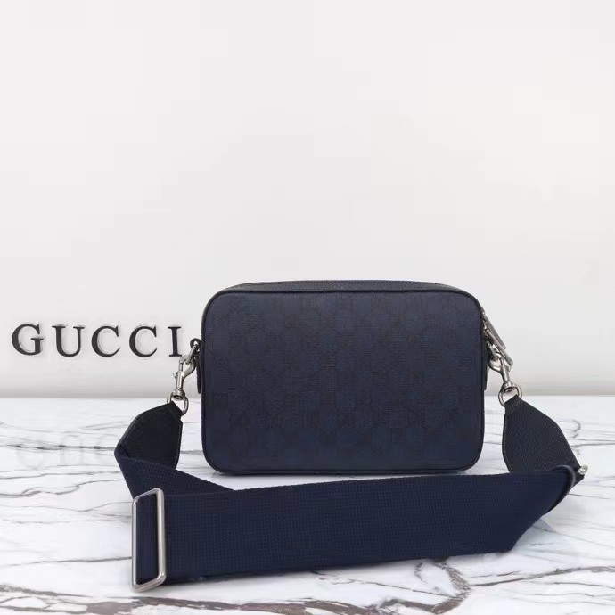 Gucci GG Unisex Ophidia GG Crossbody Bag Blue Black GG Supreme Canvas Double G