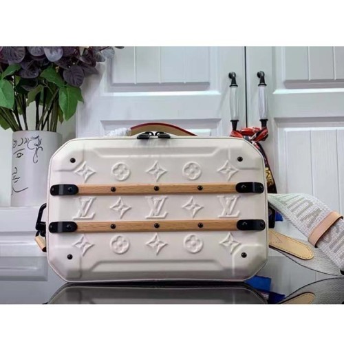 Louis Vuitton LV Unisex Future Trunk White Calf Leather Double Zip Closure