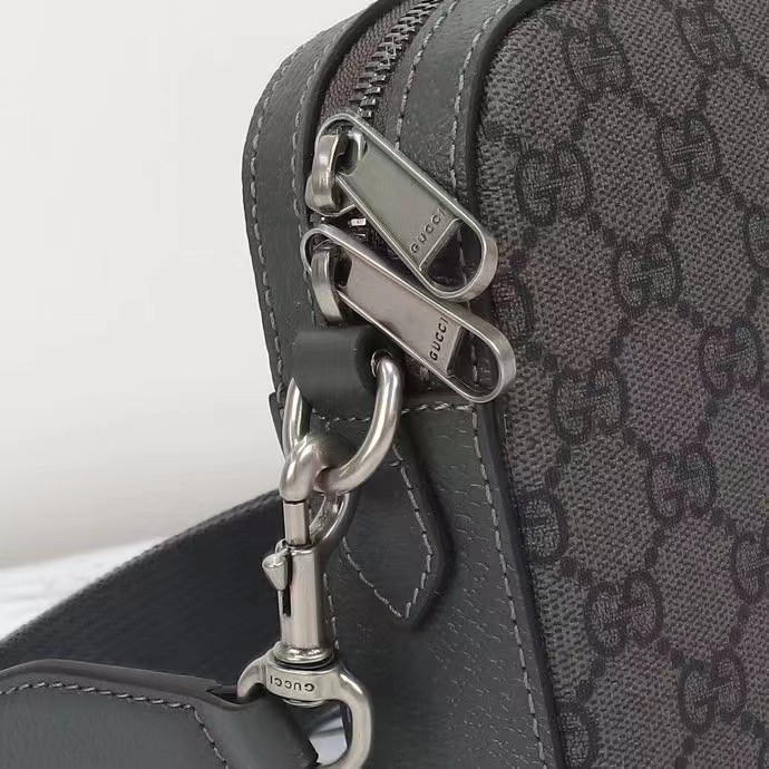 Gucci GG Unisex Ophidia GG Crossbody Bag Grey Black GG Supreme Canvas Double G