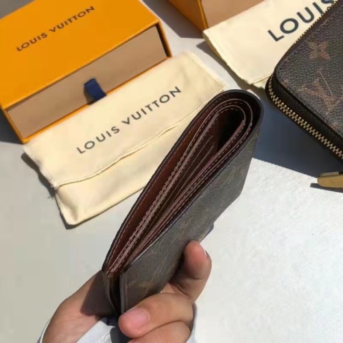 Louis Vuitton LV Unisex Multiple Wallet Brown Coated Canvas Cowhide Leather