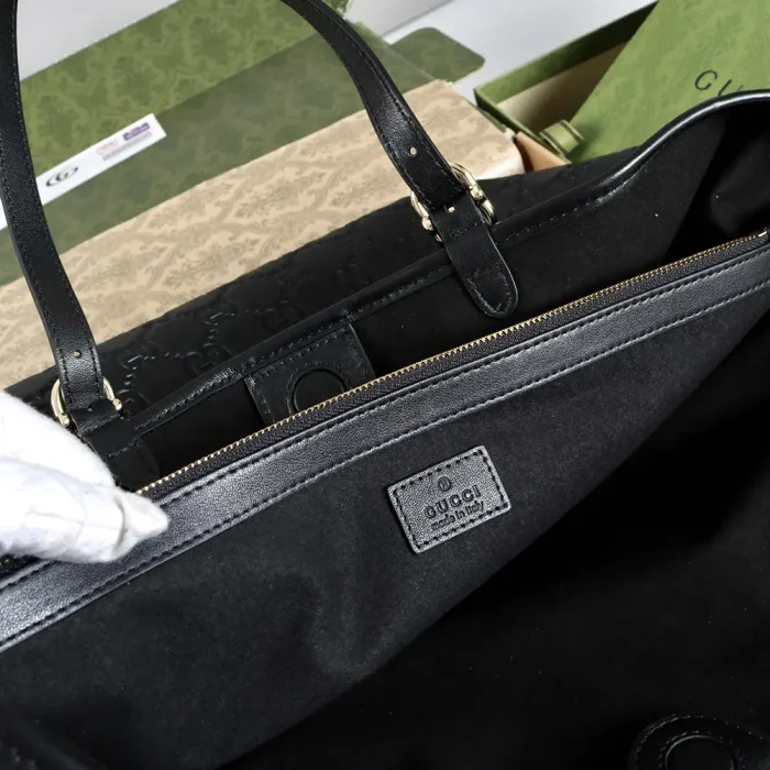 Gucci Women GG Emblem Large Tote Bag-Black 815213AAFDV1000