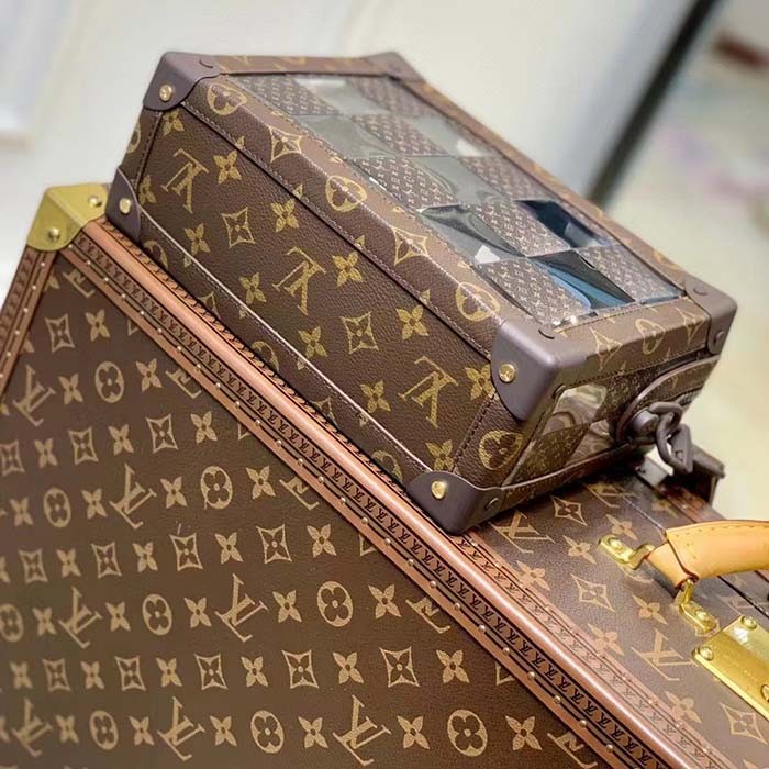 Louis Vuitton LV Unisex Slim Soft Trunk Brown Monogram Chess Coated Canvas PVC