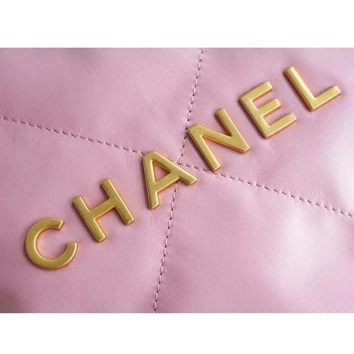 Chanel Women CC 22 Backpack Shiny Calfskin Gold-Tone Metal Lilac