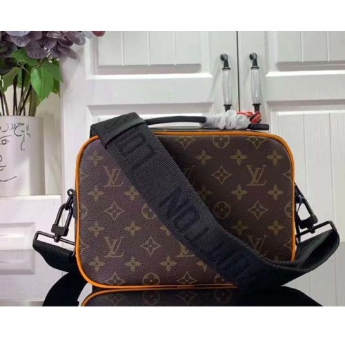 Louis Vuitton LV Unisex S Lock Messenger Radiant Sun Monogram Macassar Coated Canvas M46688