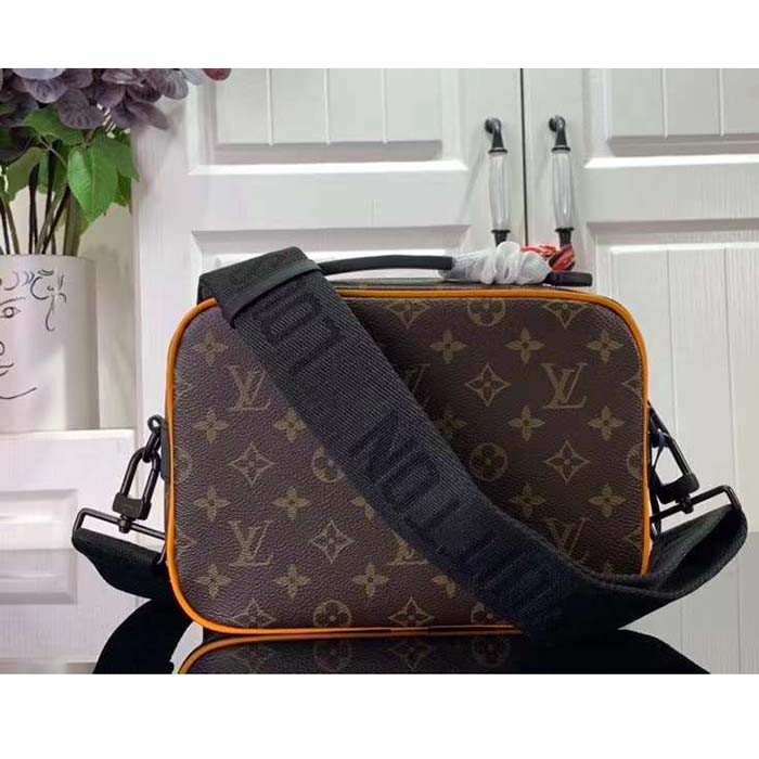 Louis Vuitton LV Unisex S Lock Messenger Radiant Sun Monogram Macassar Coated Canvas M46688