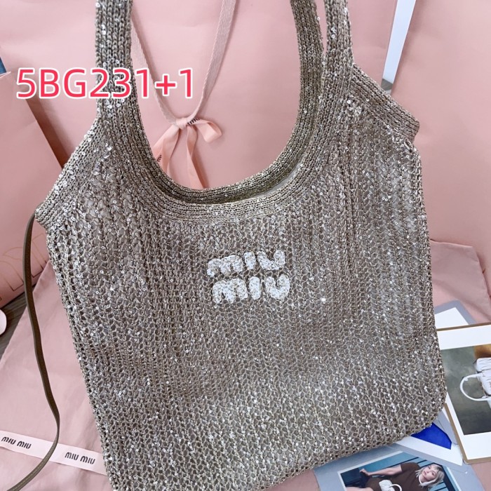 5BG231MiuMiu new sequined mesh IVY handbag