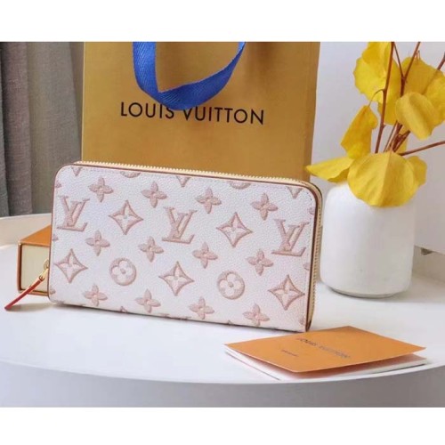 Louis Vuitton LV Unisex Zippy Wallet Beige Monogram Coated Canvas Calf Leather