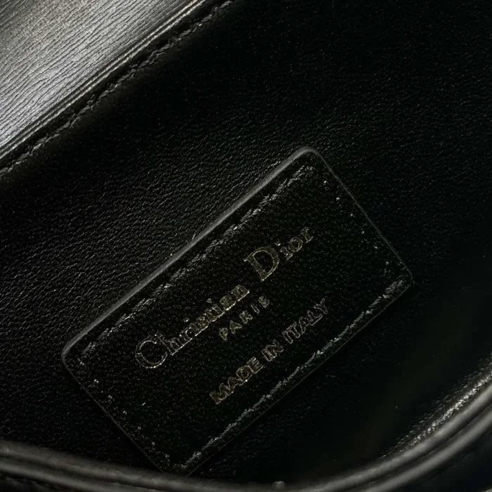 Dior Women Small 30 Montaigne Avenue Top Handle Bag Black Ribbed Calfskin