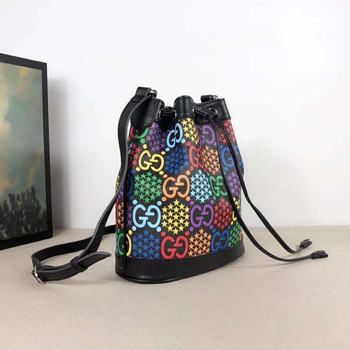 Gucci GG Unisex GG Psychedelic Bucket Bag Psychedelic Supreme Canvas