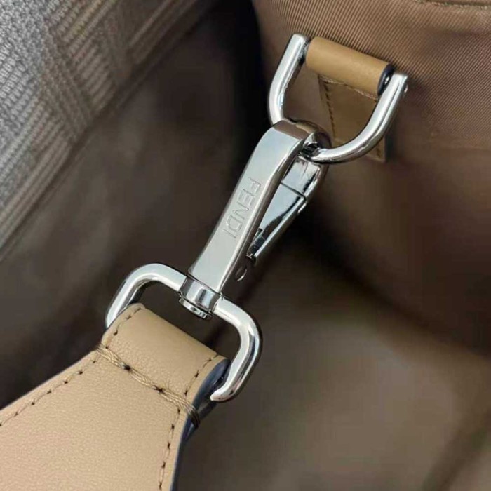 Fendi Women Sunshine Medium FF Fabric Shopper-Brown