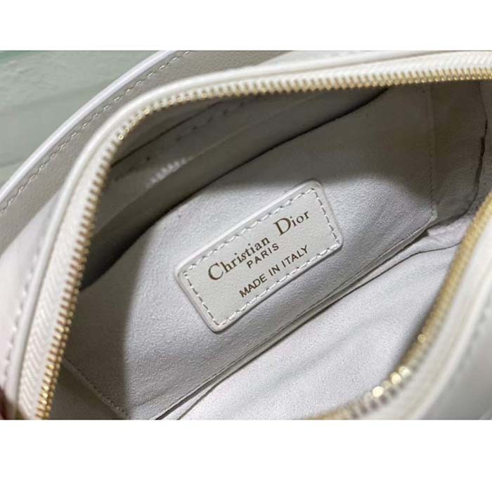 Dior Women Small Dior Caro Top Handle Camera Bag Latte Macrocannage Calfskin