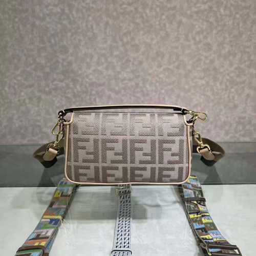 Fendi Women Lconic Medium Baguette Gray FF Canvas Bag