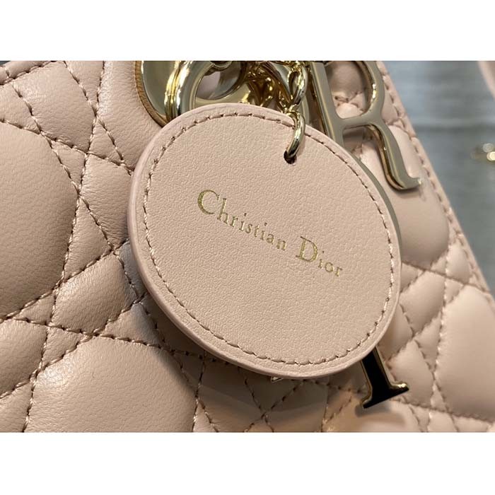 Dior Women CD Small Lady Dior My ABCDior Bag Beige Cannage Lambskin
