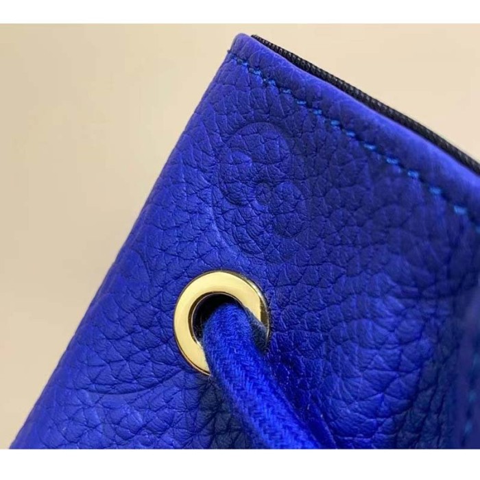 Louis Vuitton LV Unisex Christopher MM Backpack Blue Embossed Taurillon Leather