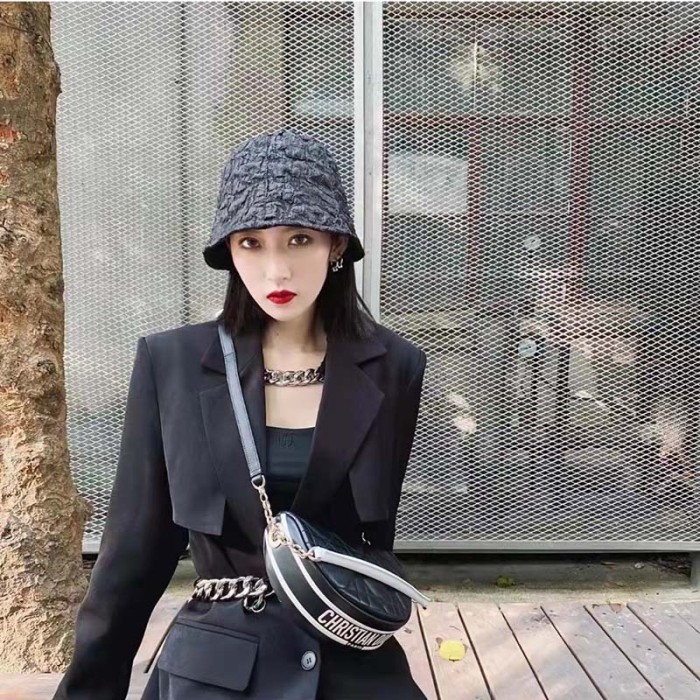 Dior Women CD Small Dior Vibe Hobo Bag Black Cannage Lambskin