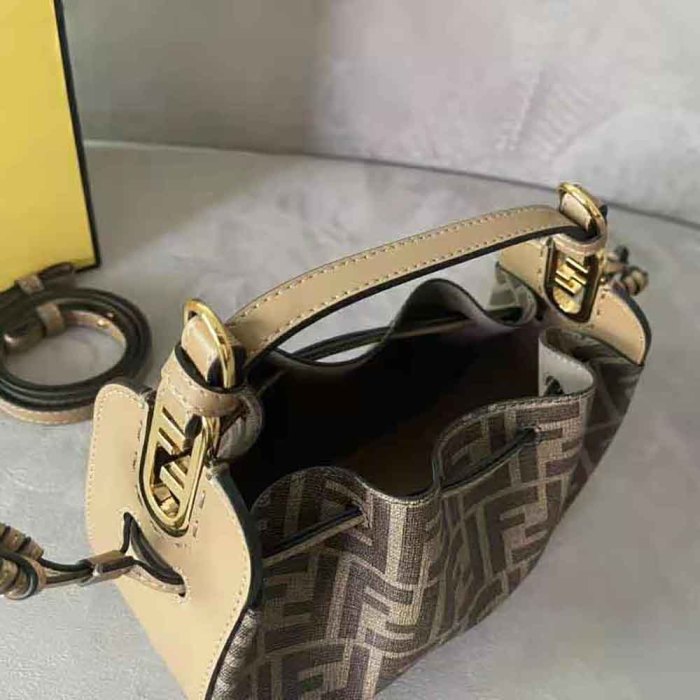 Fendi Women Pomodorino Brown FF Fabric Mini-Bag