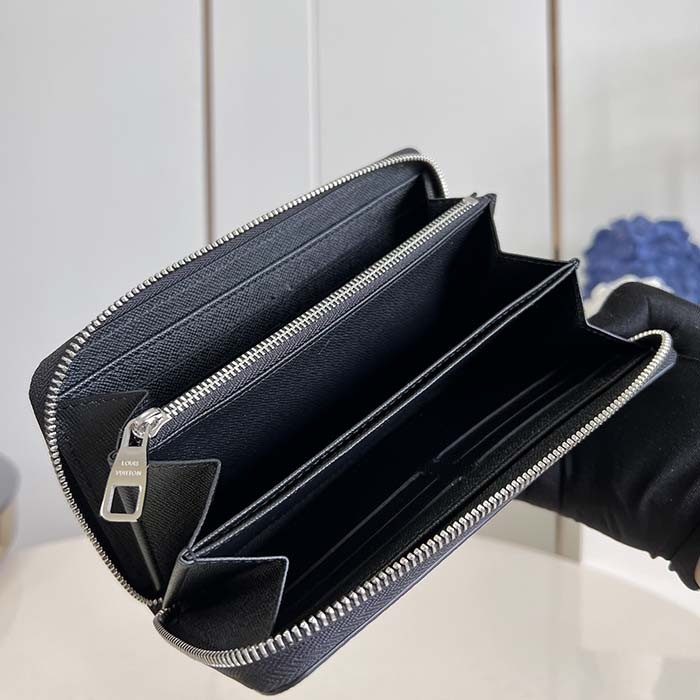 Louis Vuitton LV Unisex Zippy Organizer Monogram Eclipse Coated Canvas Cowhide Leather