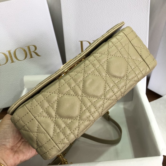 Dior Women CD Small Dior Caro Bag Beige Supple Cannage Calfskin