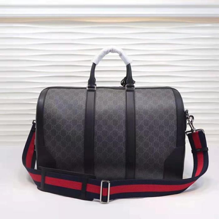Gucci GG Men GG Black Carry-On Duffle in Black/Grey Soft GG Supreme