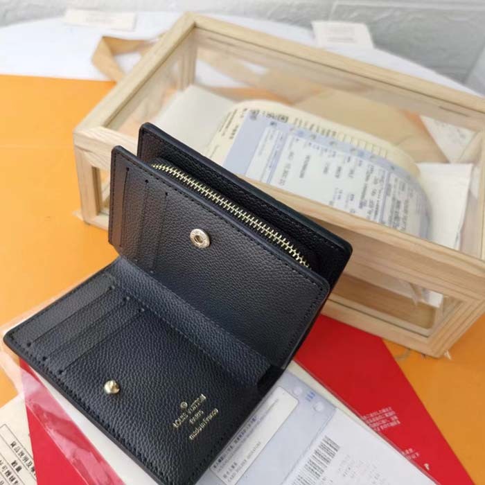 Louis Vuitton LV Unisex Cléa Wallet Black Embossed Supple Grained Cowhide Leather