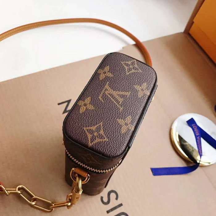 Louis Vuitton LV Unisex Phone Box Bag in Monogram Coated Canvas-Brown