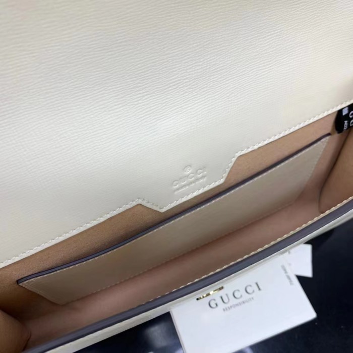 Gucci GG Women Gucci Horsebit 1955 Small Bag White Leather