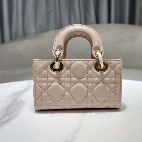 Dior Women CD Mini Dior Book Tote Trench Beige Macrocannage Calfskin