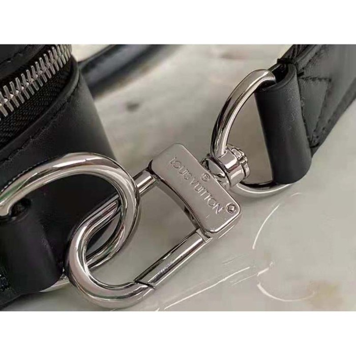 Louis Vuitton LV Unisex Sirius Briefcase Messenger Bag Graphite Cowhide Leather