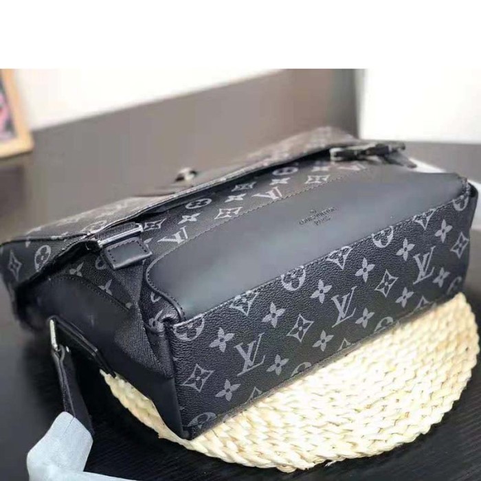 Louis Vuitton LV Men Messenger PM Voyager in Monogram Eclipse Canvas-Grey