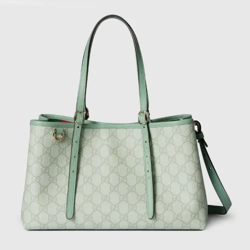 Gucci Women GG Emblem Medium Tote Bag-Green 815214FAD6L8458