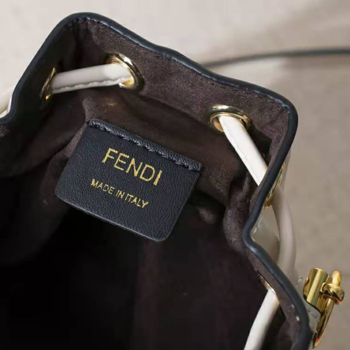 Fendi Women Mon Tresor Leather Mini Bag-White