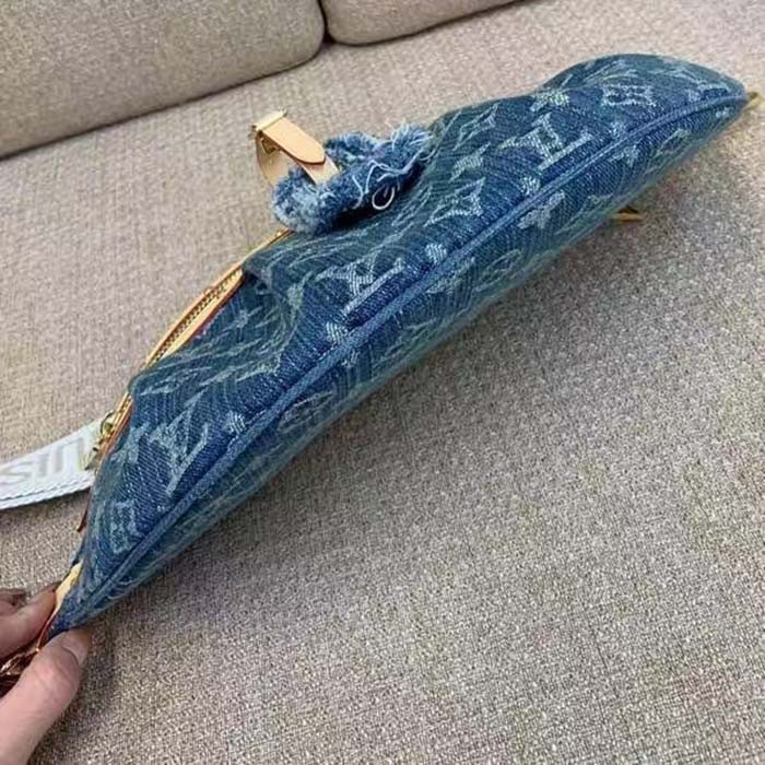 Louis Vuitton LV Unisex High Rise Denim Blue GOTS Certified Cotton Monogram Denim Canvas