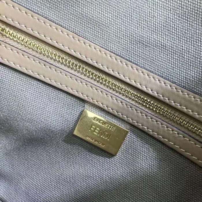 Fendi Women Lconic Medium Baguette Gray FF Canvas Bag