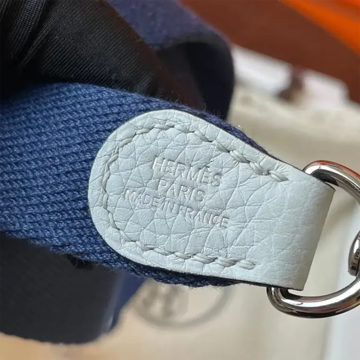 Hermes Women Evelyne 16 Amazone in Clemence Leather-Light Blue/Silver