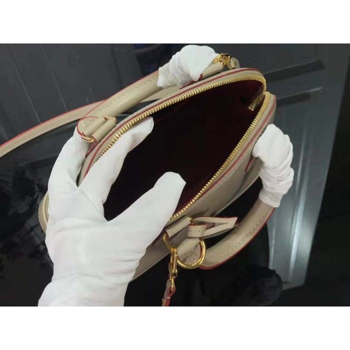 Louis Vuitton LV Women Alma BB Handbag Epi Grained Cowhide Leather-Gray