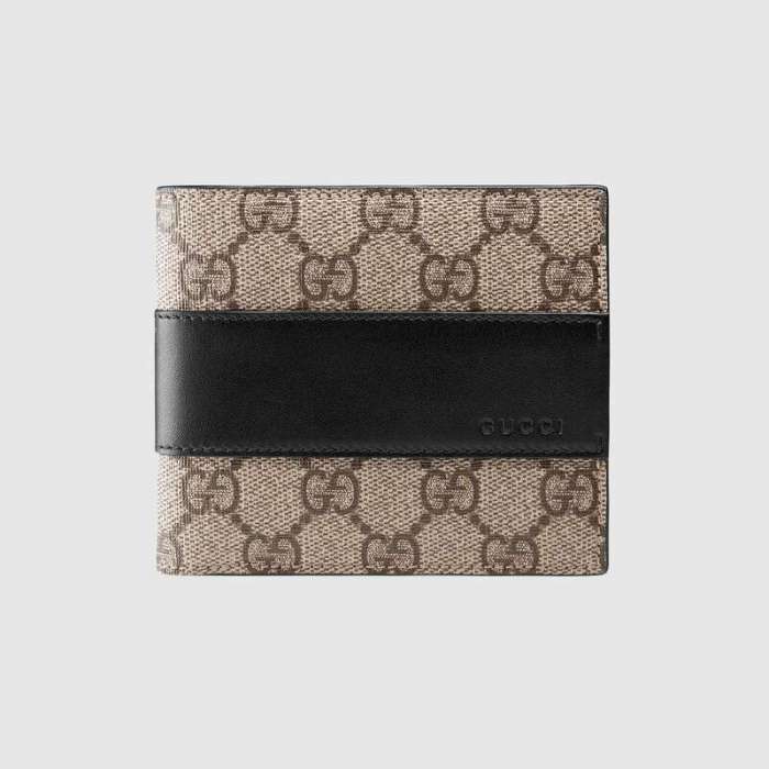Gucci GG Unisex GG Supreme Wallet in Beige/Ebony GG Supreme Canvas