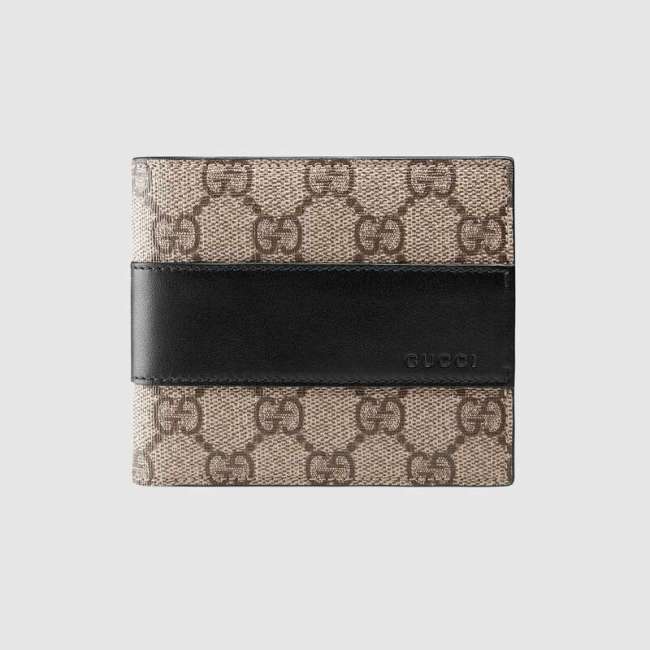 Gucci GG Unisex GG Supreme Wallet in Beige/Ebony GG Supreme Canvas
