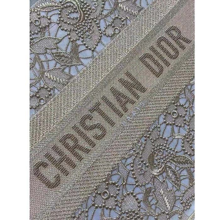 Dior Women CD Medium Dior Book Tote D-Lace Embroidery Macramé Effect