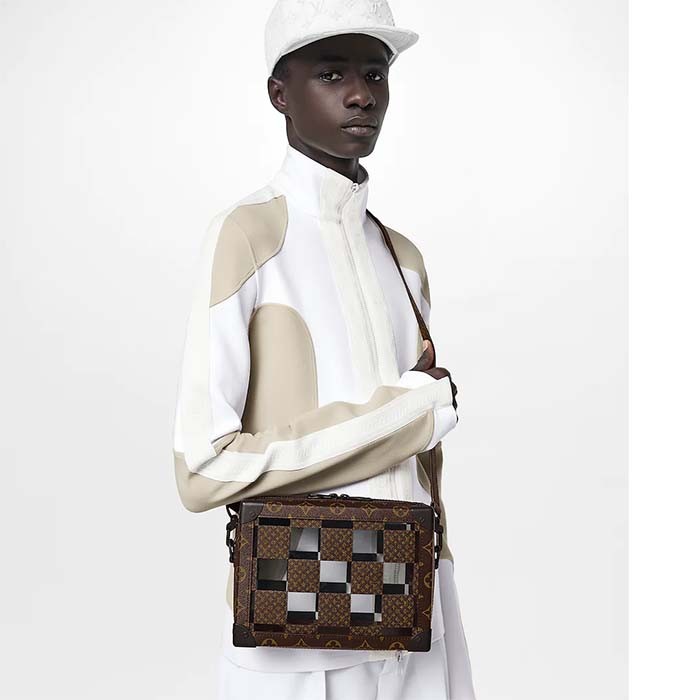 Louis Vuitton LV Unisex Slim Soft Trunk Brown Monogram Chess Coated Canvas PVC