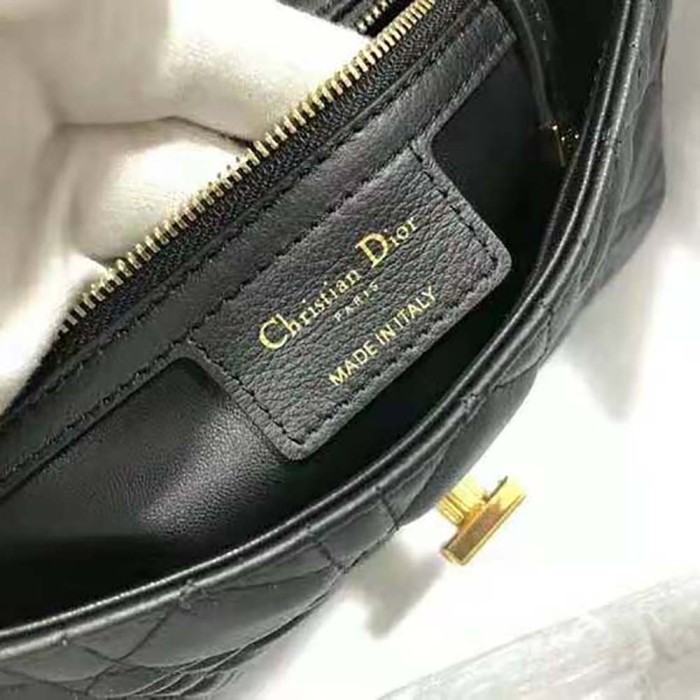 Dior Women Small Dior Caro Bag Lvory Supple Cannage Calfskin
