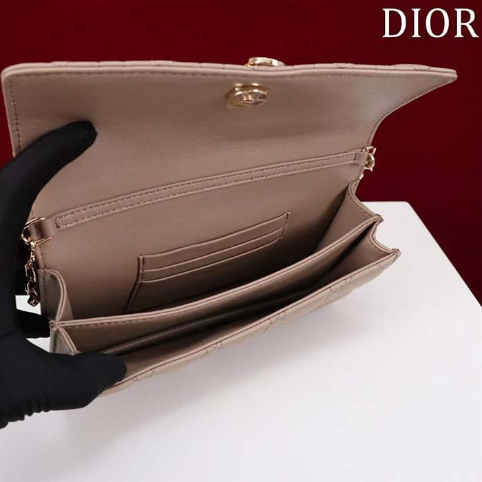 Dior Women CD My Dior Mini Bag Warm Taupe Cannage Lambskin