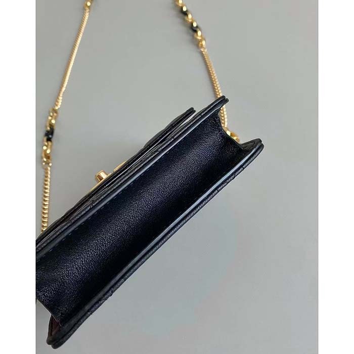 Dior Women CD Miss Caro Micro Bag Black Macrocannage Lambskin