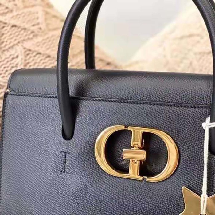 Dior Women Large ST Honore Tote Black Grained Calfskin